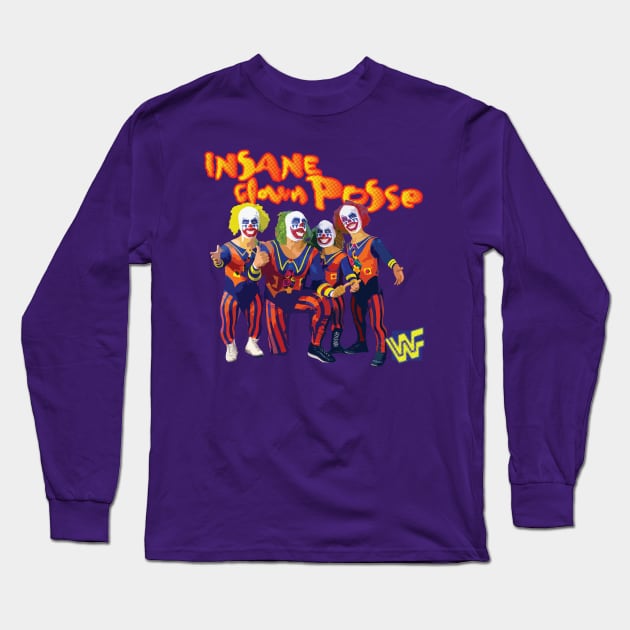 Mini Clown Posse - Old School Rasslin Long Sleeve T-Shirt by the17th_juggalo